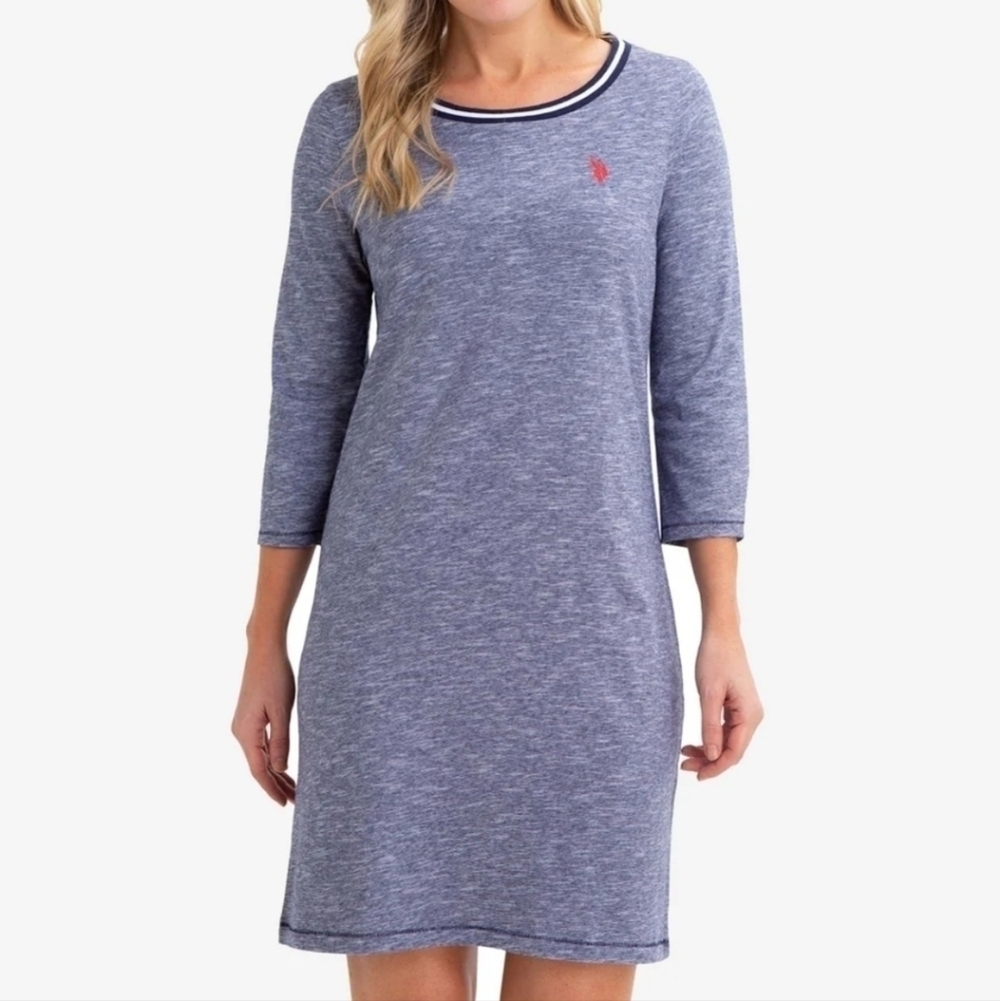 US Polo Association Long Sleeve Tee Shirt Dress NWT Ladies Size Medium Preppy